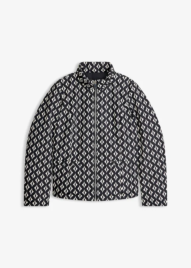 Lichte gewatteerde omkeerbare jas met print • zwart-wolwit met grafische print • bonprix online shop