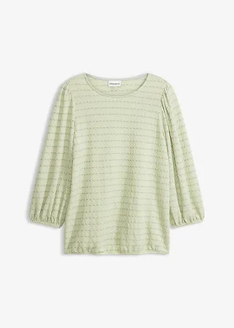 Shirt tuniek met structuur, Kleur: grijsgroen