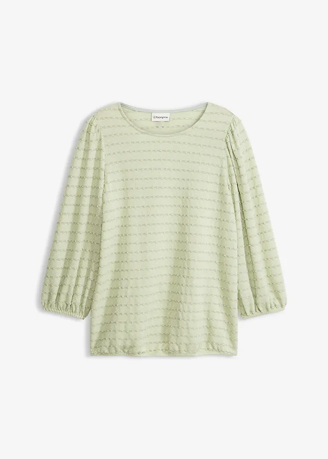 Tunique en jersey texturé, Couleur: vert pâle