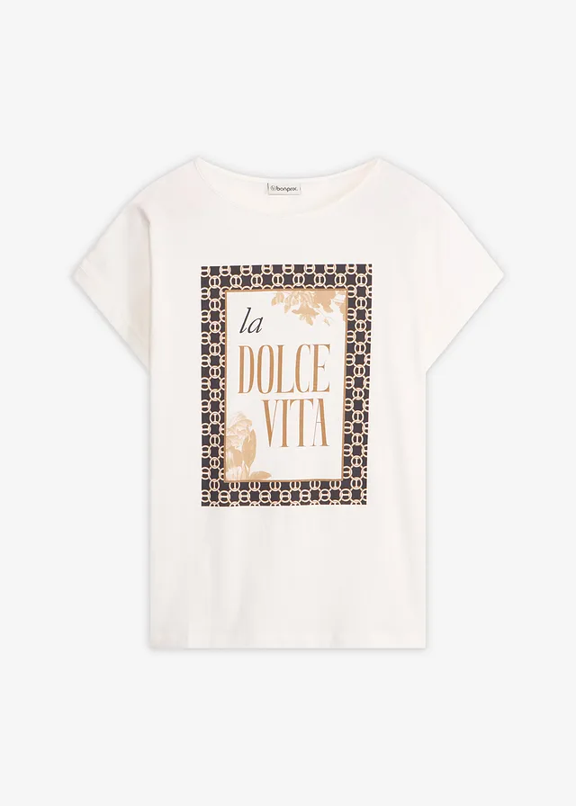 T-shirt z czystej bawełny organicznej • biel wełny • sklep bonprix