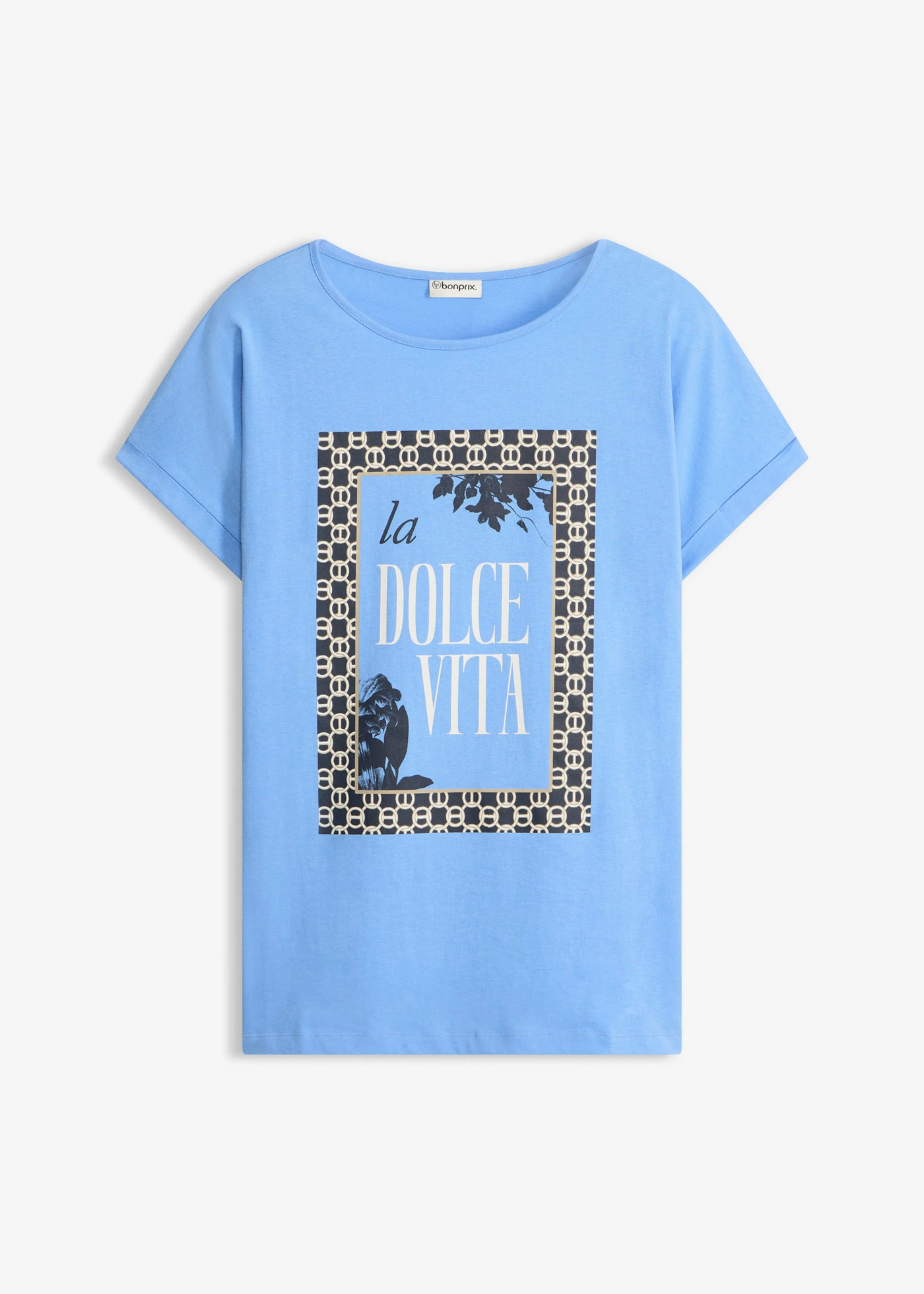 T-shirt 100% coton • bleu moyen • Boutique bonprix