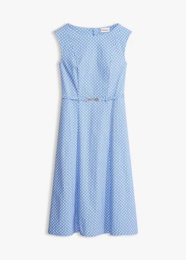 Sukienka z bengaliny z paskiem - Bonprix