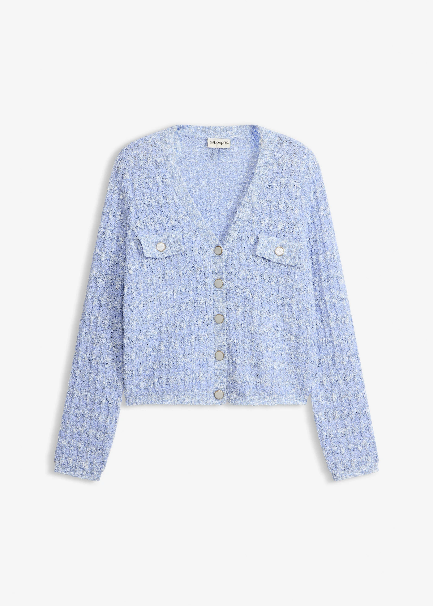 Bouclé vest • middenblauw gemêleerd • bonprix online shop