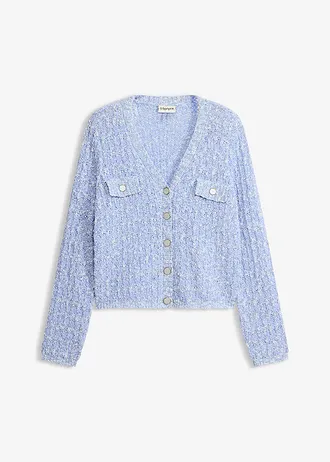 Bouclé vest • middenblauw gemêleerd • bonprix online shop
