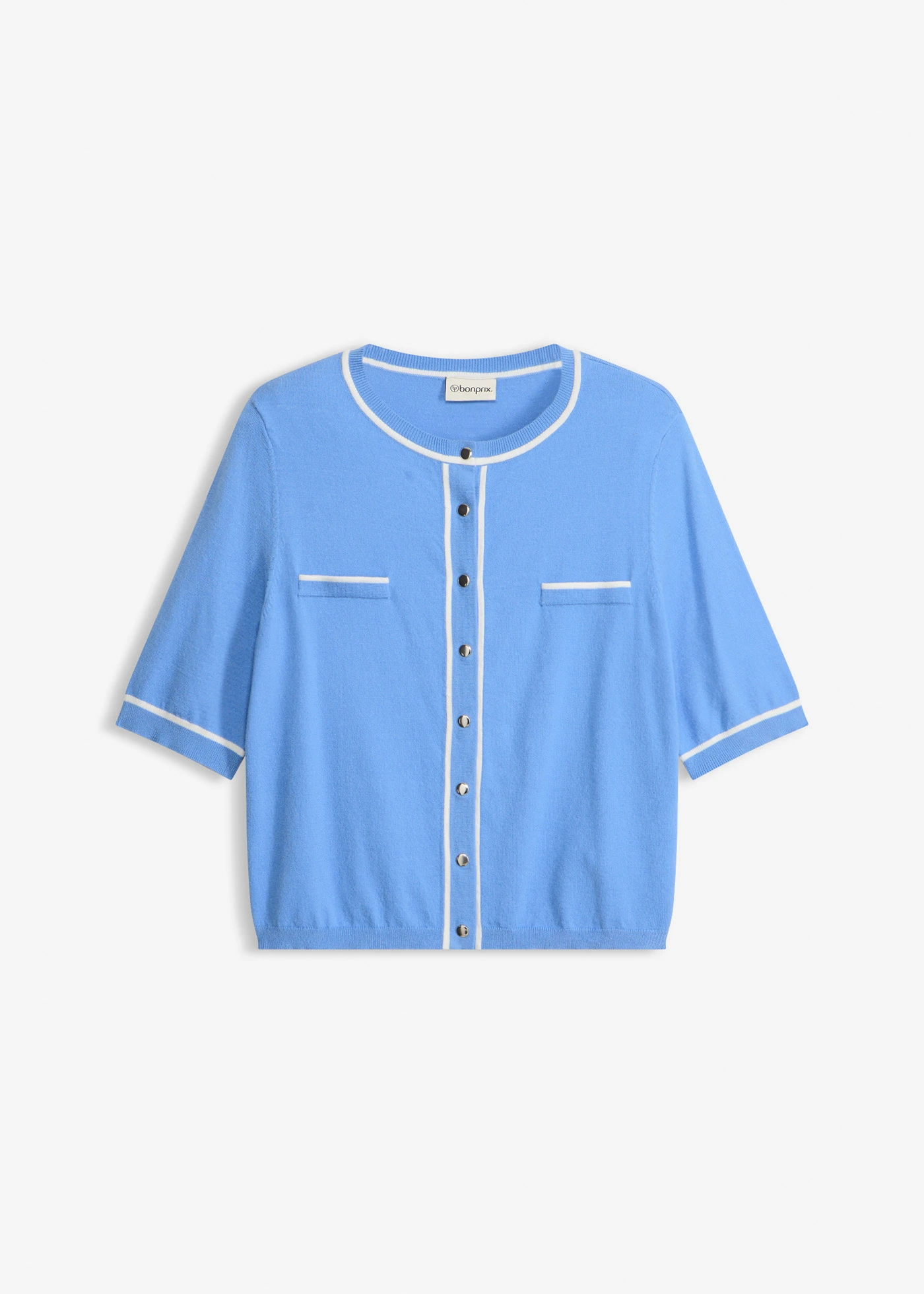 Vest met viscose • middenblauw/wolwit • bonprix online shop