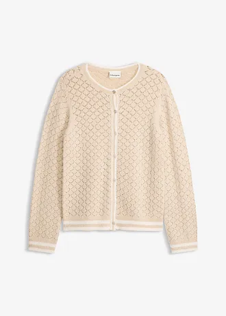 Gilet en maille poilue ajourée