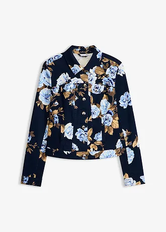 Geacă din twill de bumbac, culoare: bleumarin floral