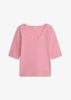 Tričko s krajkou, barva: kouřová orchidej