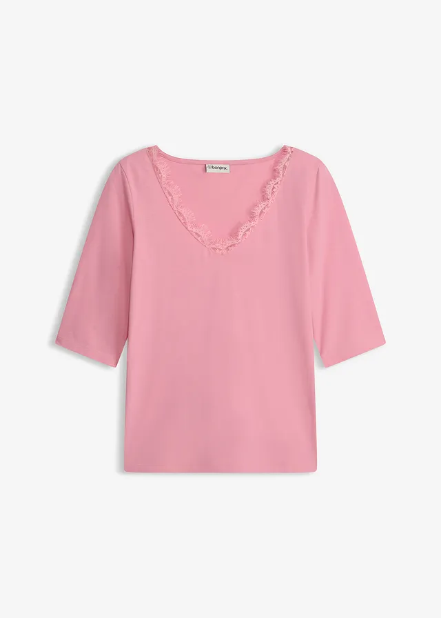 Shirt met kant • rookorchidee • bonprix online shop