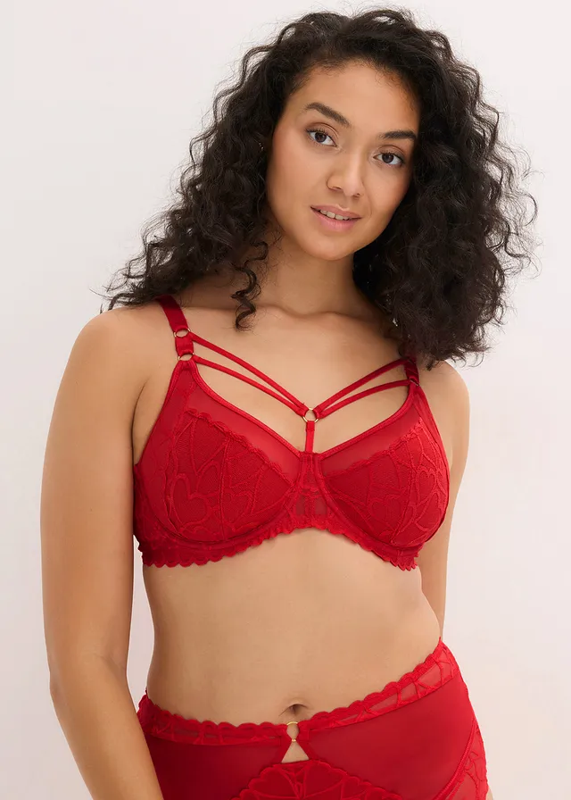 Soutien-gorge minimiseur avec bijou, Couleur: rouge salsa