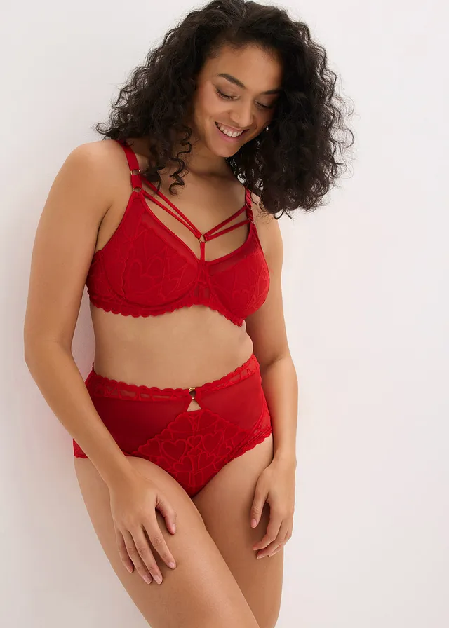 Soutien-gorge minimiseur avec bijou, Couleur: rouge salsa