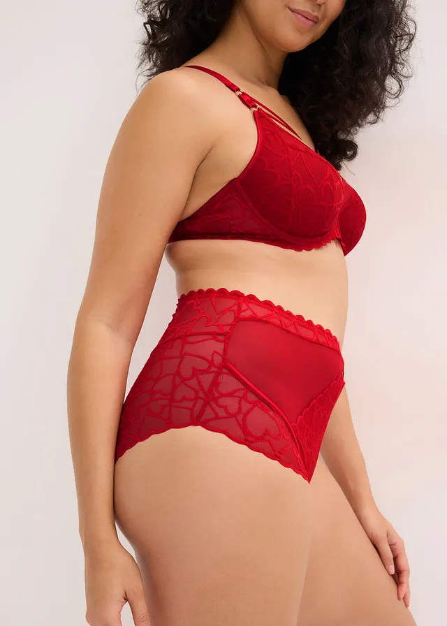 Culotte taille haute avec dentelle cœurs • rouge salsa • product-page.page-title-suffix