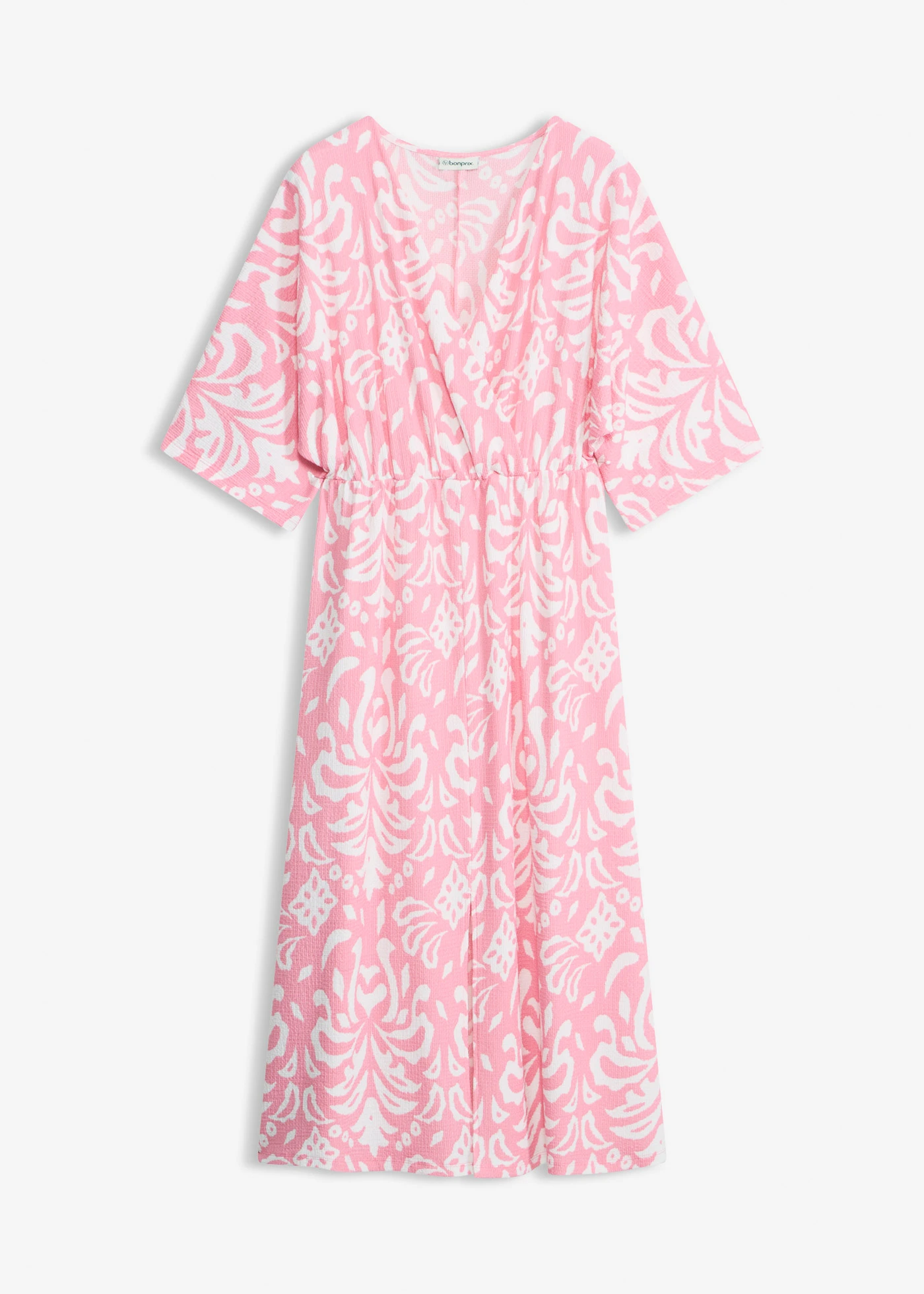 Jersey jurk • roze-wit • bonprix online shop