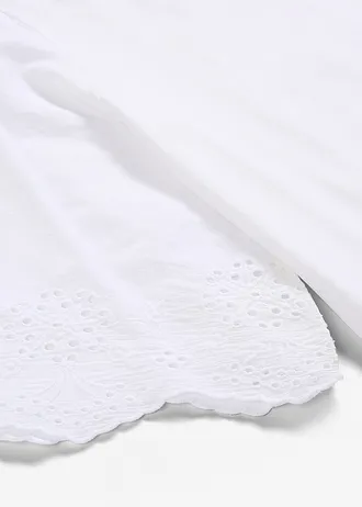 Tričko s dírkovanou výšivkou • bílá • bonprix obchod