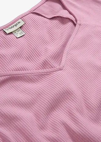 Geribd shirt in een viscosemix • mauve • bonprix online shop