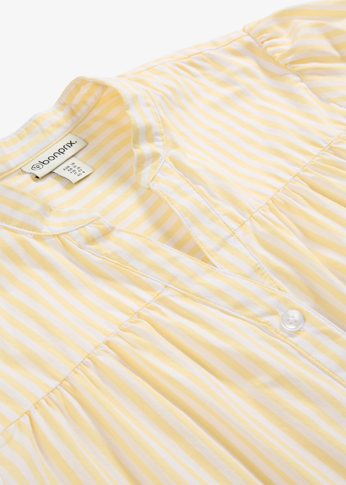 Blouse van stevige popeline • lichtgeel-wit gestreept • bonprix online shop