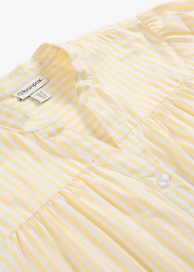 Blouse van stevige popeline • lichtgeel-wit gestreept • product-page.page-title-suffix