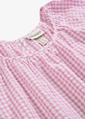 Blouse van kateon met korte mouwen • mauve-wit • bonprix online shop