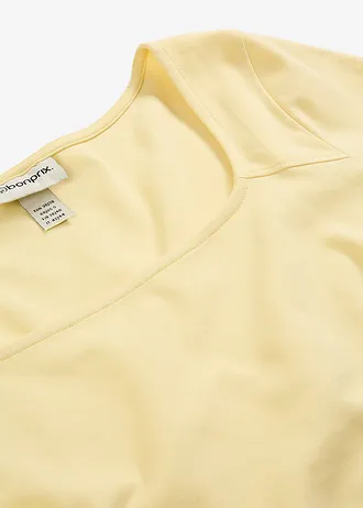 T-shirt z grubej bawełny organicznej • jasnożółty • sklep bonprix