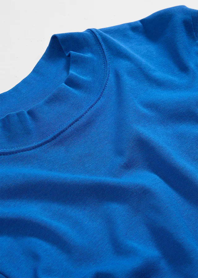 T-shirt z prążkowanej bawełny • niebieski arktyczny • sklep bonprix