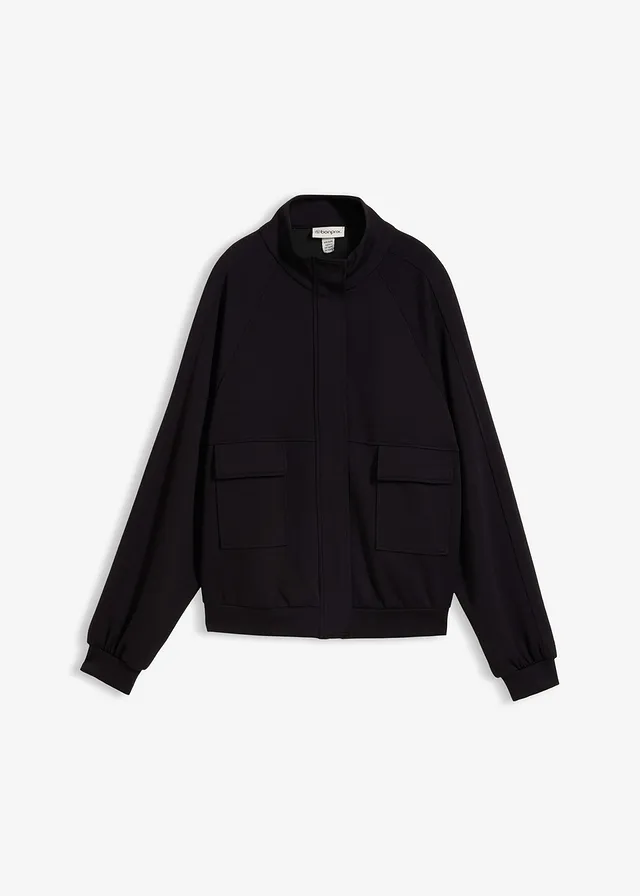 Sweat zippé en matière néoprène • noir • Boutique bonprix