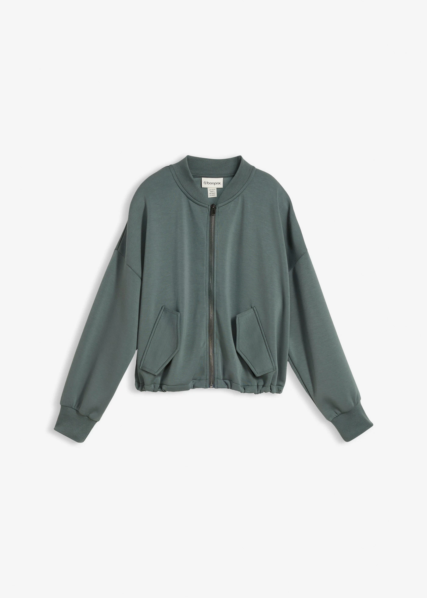 Blouson oversize en sweat doux • vert eucalyptus • Boutique bonprix