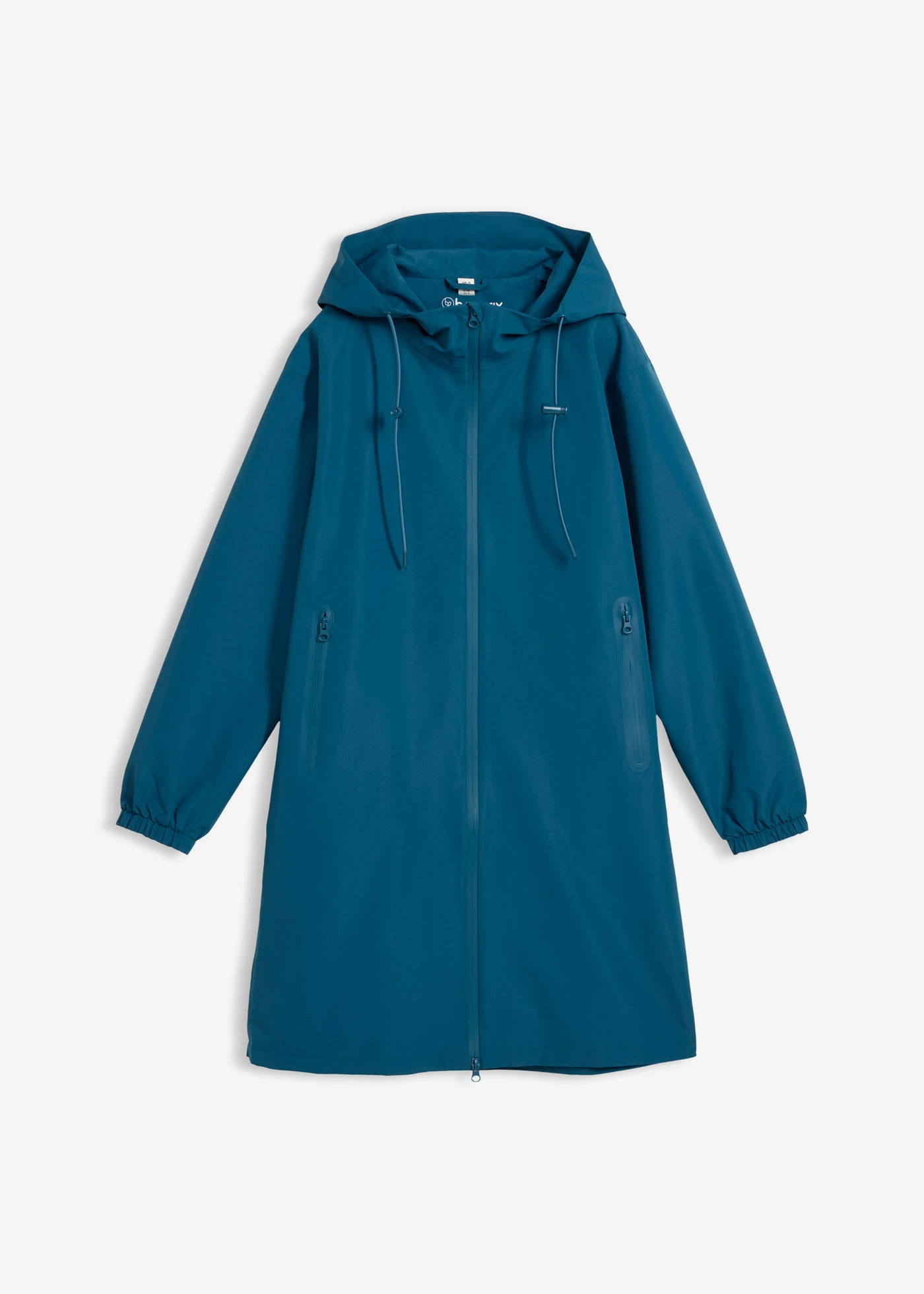 Lichte lange regenjas met schoudertas • blauwpetrol • bonprix online shop