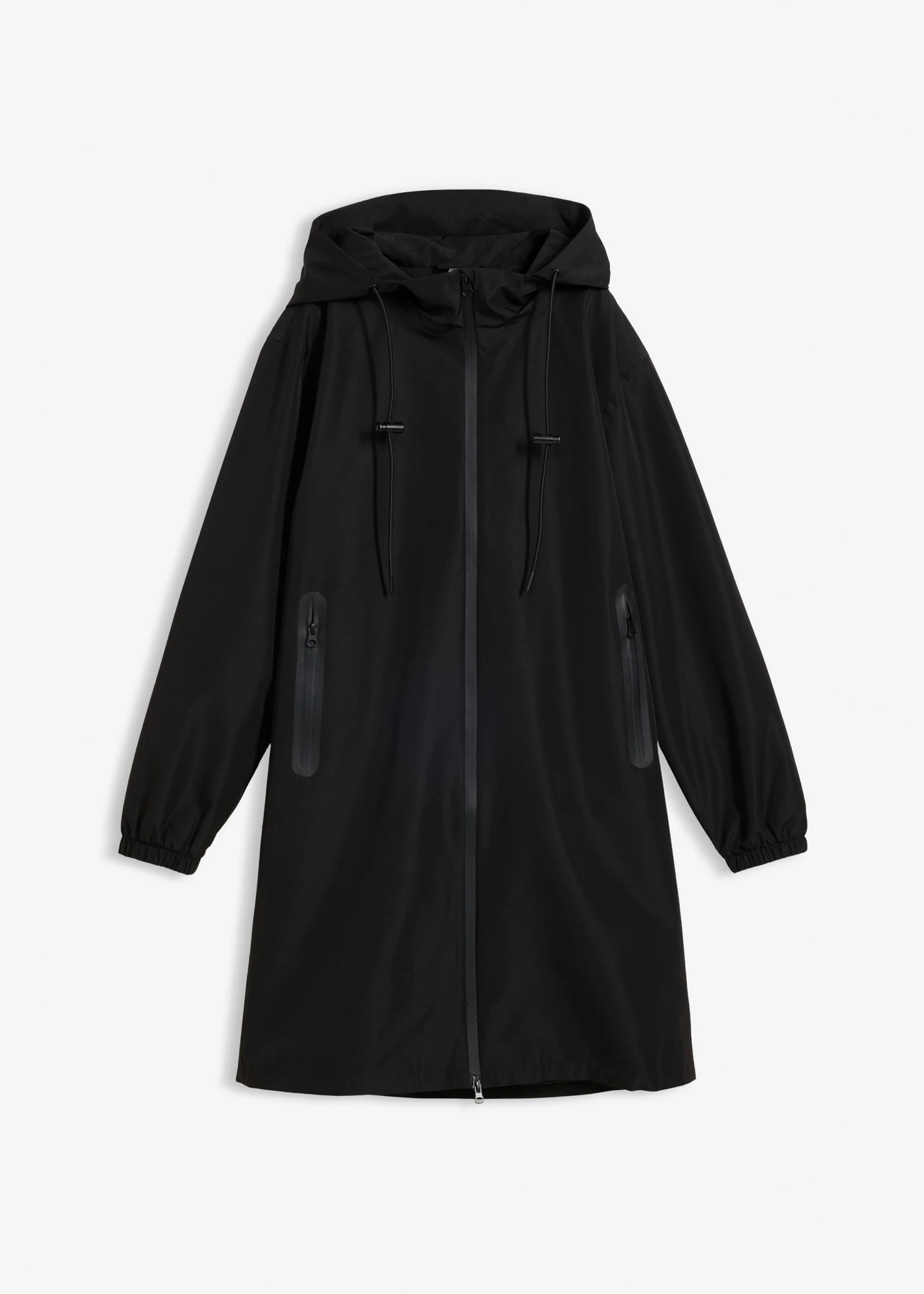 Lichte lange regenjas met schoudertas • zwart • bonprix online shop