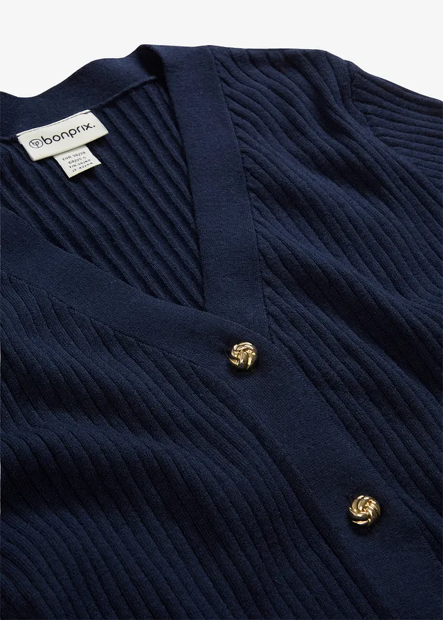 Gebreid vest in een zachte viscosemix • donkerblauw • product-page.page-title-suffix