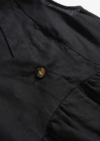 Linnen gilet • zwart • bonprix online shop