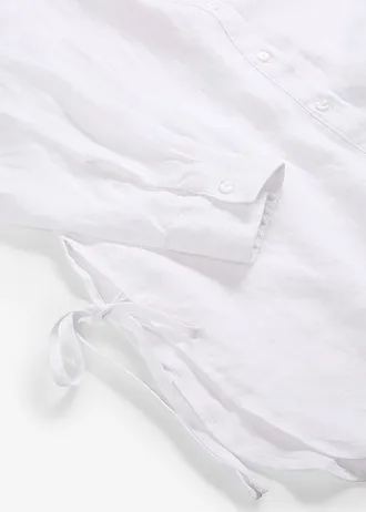 Overhemdblouse van linnen • wit • bonprix online shop