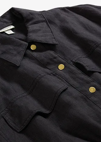 Bomber van puur linnen • zwart • bonprix online shop