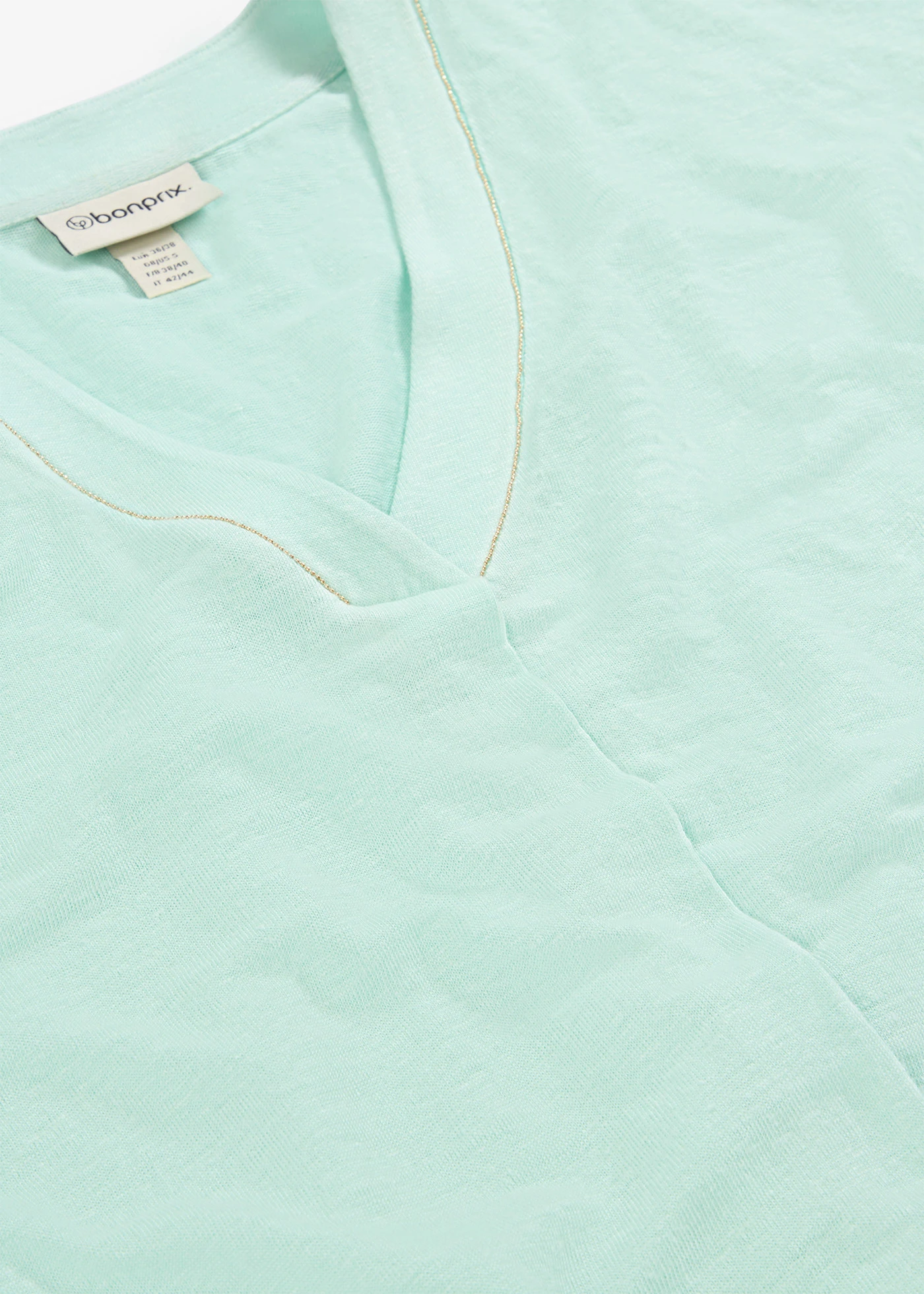 T-shirt van puur linnen • lichtmint • bonprix online shop