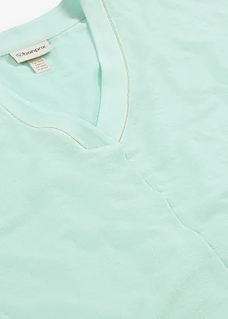 T-shirt z czystego lnu • jasny miętowy • sklep bonprix