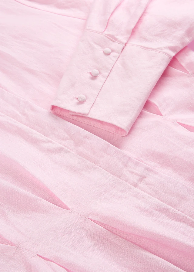 Robe-chemise 100% lin • rose cristal • product-page.page-title-suffix