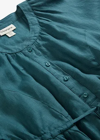 Maxi jurk van puur linnen • pepergroen • bonprix online shop