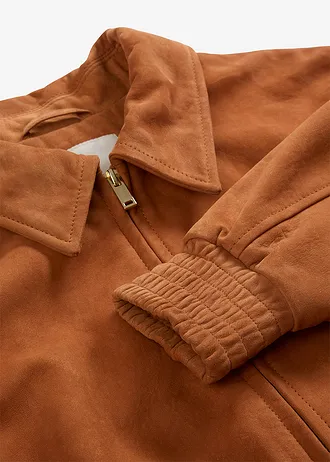 Geacă de piele din piele întoarsă • maro-bronz • magazin bonprix