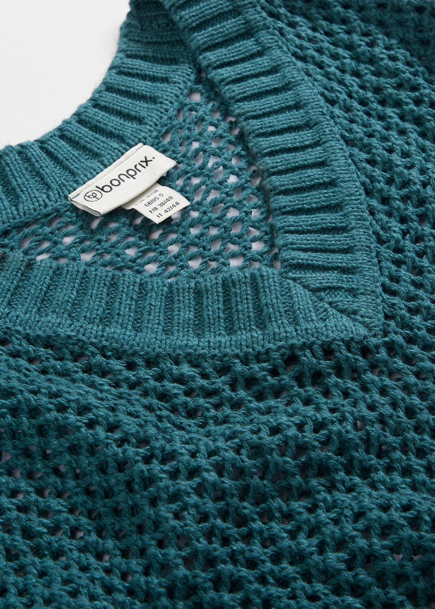 Ažurový svetřík z lehké lněné směsi • zelený pepř • bonprix obchod