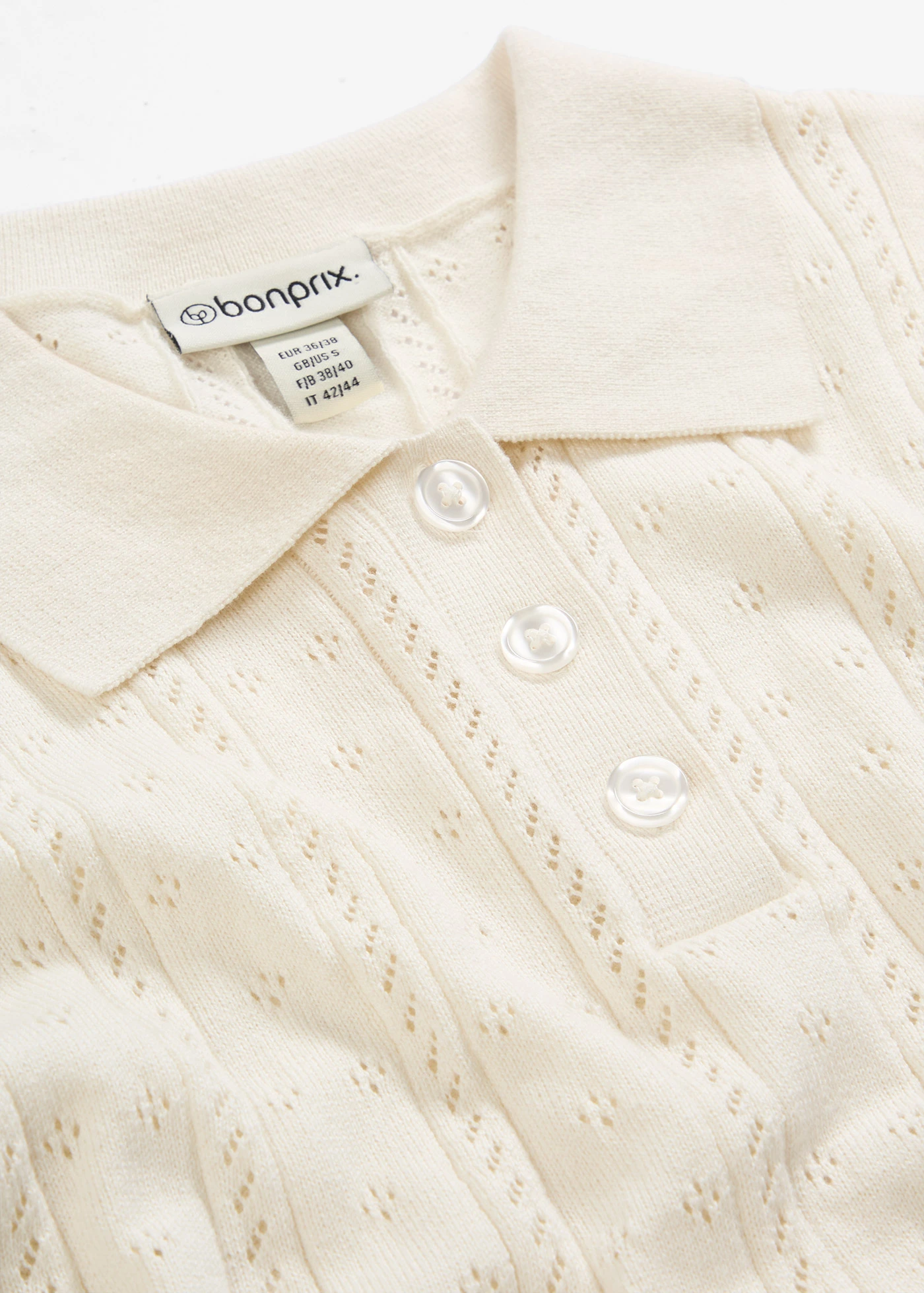 Ajour trui met zijde • wit • bonprix online shop