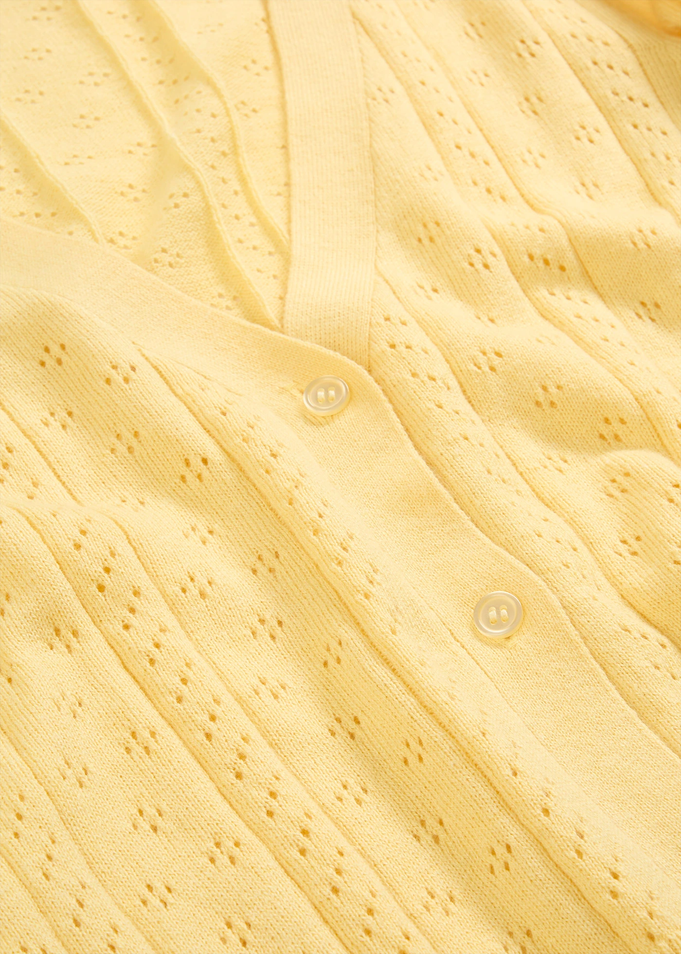 Gilet en maille ajourée coton et soie • jaune clair • Boutique bonprix