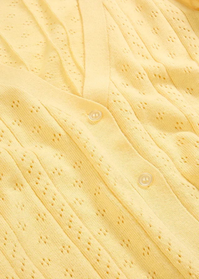 Ajour vest met zijde • lichtgeel • product-page.page-title-suffix