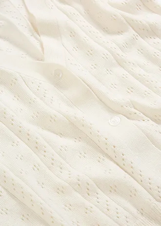 Kardigan ażurowy z jedwabiem • biały • sklep bonprix