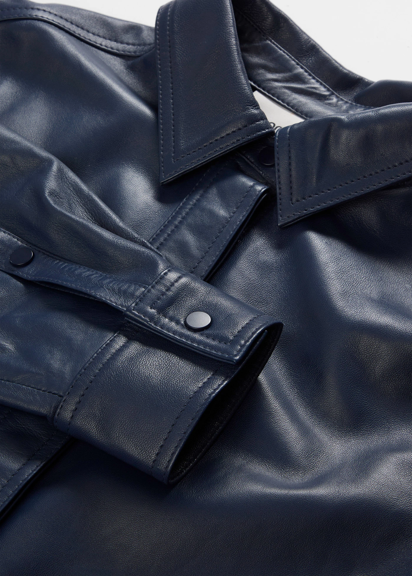 Leren overhemd van lamsnappa • donkerblauw • bonprix online shop