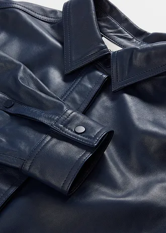 Cămașă din piele nappa de miel • bleumarin • magazin bonprix