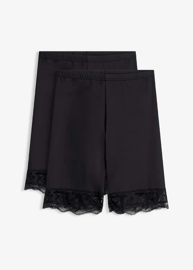 Colanți scurți „antifrecare” din material răcoros (set/2 buc.) • negru/negru • magazin bonprix