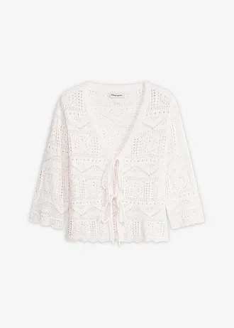 Gilet en maille ajourée à nouer