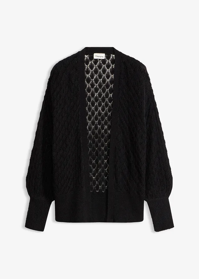 Ajour vest, Kleur: zwart