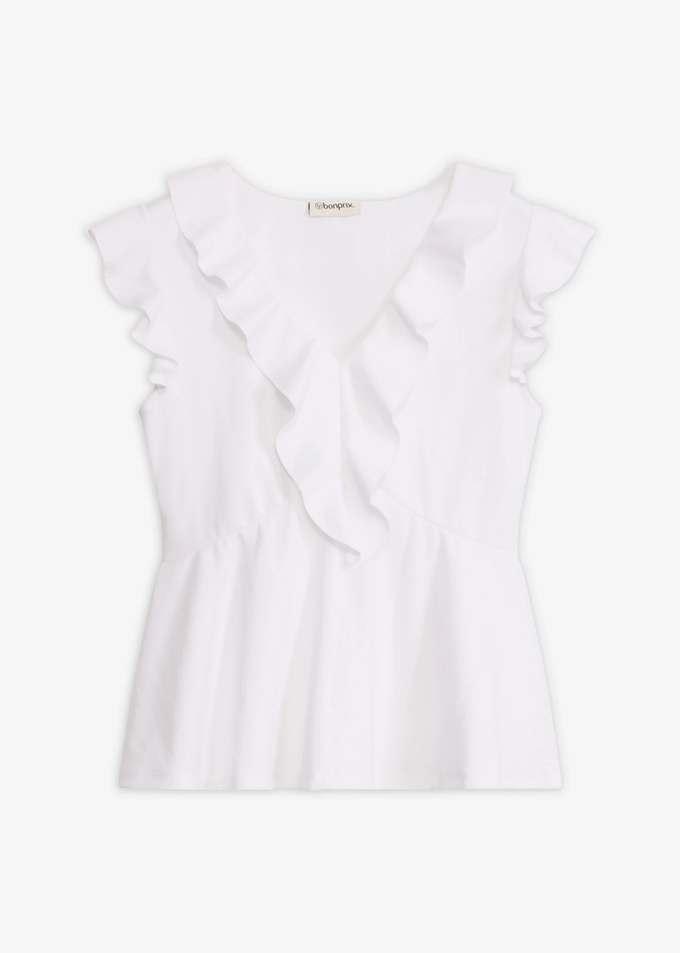 Shirt met volants • wit • bonprix online shop