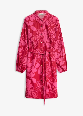 Robe-chemise 100% coton • rose vif floral • Boutique bonprix