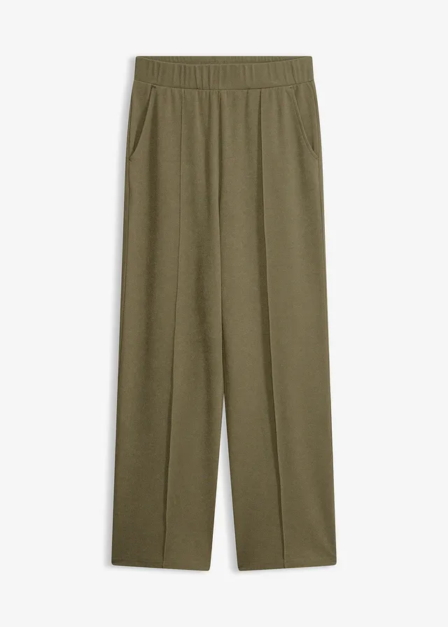 Instapbroek van stevige interlock, Kleur: olijfgroen
